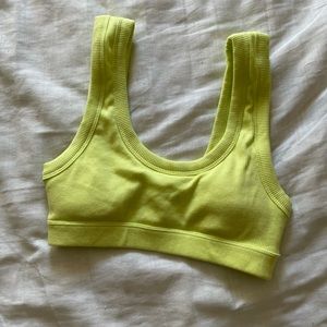 Fx21 neon green ribbed cropped top